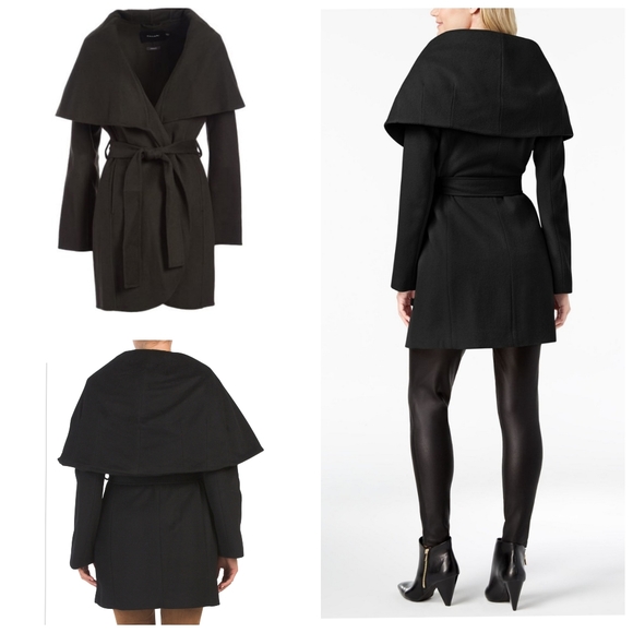 NWT Tahari Marla Wool Blend Oversize Wrap Coat - Picture 4 of 8